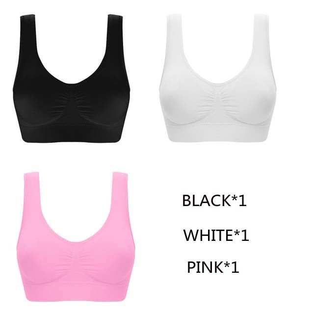 Queenral Dropshipping VIP 3PCS/lot Seamless Bra With Pads Plus Size Bras For Women Brassiere Big Size Vest Wireless BH 5XL 6XL