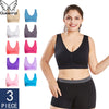 Image of Queenral Dropshipping VIP 3PCS/lot Seamless Bra With Pads Plus Size Bras For Women Brassiere Big Size Vest Wireless BH 5XL 6XL