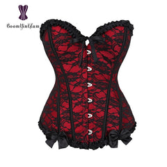 Women Corset Sexy Slim Burlesque Satin Body Shaper Strapless Overbust Plus Size Corset and Bustier  (13)