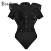 Image of Rosetic Black Jumpsuits For Women Gothic Combinaison Femme Sexy Body Women One Piece Mesh Bodysuit Womens Clothing Romper