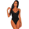 Image of SEBOWEL New Woman's Sleeveless Black/Neon Yellow Bustier Lace Ruched Bodysuits Female Bodycon skinny Body Top Romper Clothes