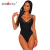 Image of SEBOWEL New Woman's Sleeveless Black/Neon Yellow Bustier Lace Ruched Bodysuits Female Bodycon skinny Body Top Romper Clothes