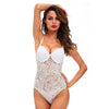 Image of SEBOWEL Sexy Female Lace Black Padded Bodysuit with Cups Woman Spaghetti Straps Hollow Out Floral Body Top Clothes Ladies Bodice
