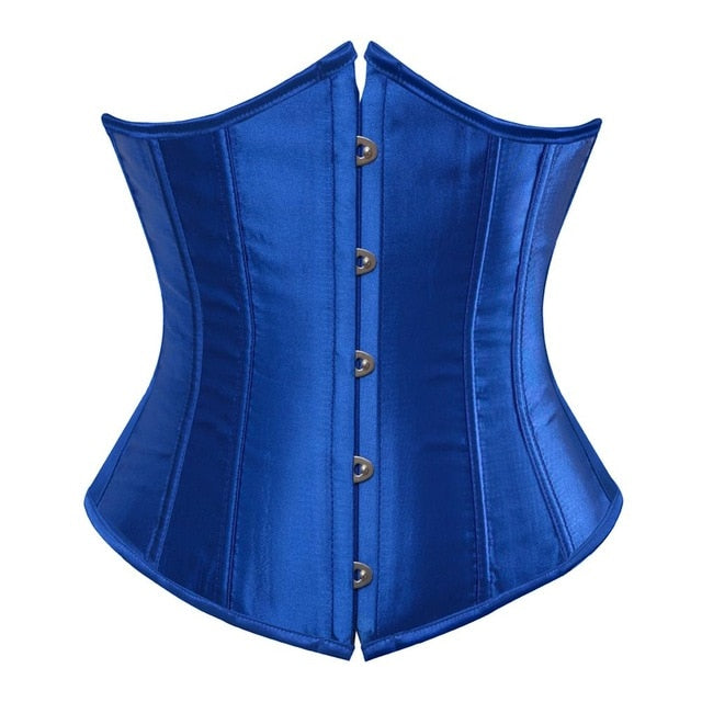 Women Corset Sexy Slim Burlesque Satin Body Shaper Strapless Overbust Plus Size Corset and Bustier  (20)