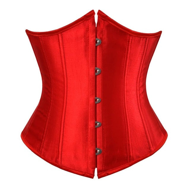 Women Corset Sexy Slim Burlesque Satin Body Shaper Strapless Overbust Plus Size Corset and Bustier  (20)
