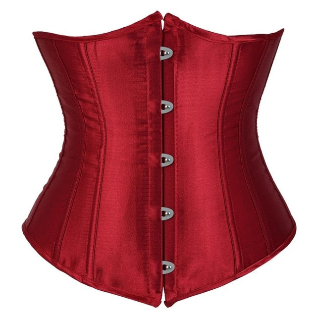 Women Corset Sexy Slim Burlesque Satin Body Shaper Strapless Overbust Plus Size Corset and Bustier  (20)