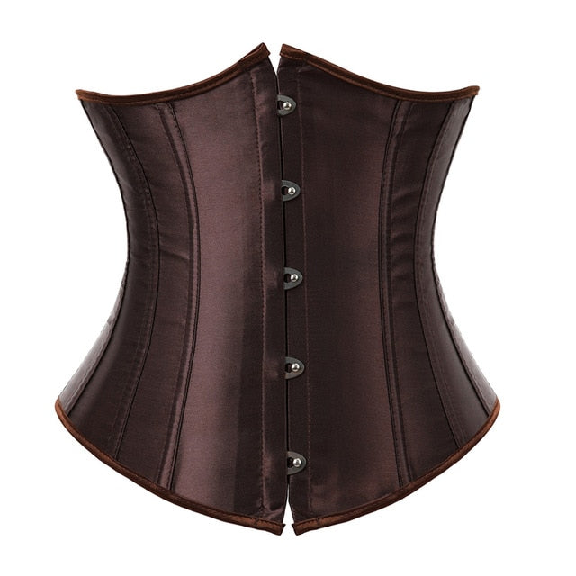 Women Corset Sexy Slim Burlesque Satin Body Shaper Strapless Overbust Plus Size Corset and Bustier  (20)