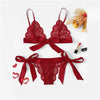 Image of SHEIN Lace Sexy lingerie Set Hot Women Sleepwear V Neck Sleeveless Lace Scallop Bralette And Pantie Intimate Lingerie