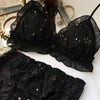 Image of SP&CITY Sweet Sexy Lace Bras Set Women Thin Fairy Shining Stars Bralette Elegance Lingerie Set Seamless Bow Breast Underwear Bh