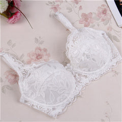 SVOKOR Women Bras Fashion Casual Sexy V-neck Solid Color Chest Pad Lace Sling Nylon Breathable Elasticity Comfortable Women Bras
