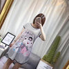Image of Sanderala Women Print Cartoon Sexy Sleepwear Round Neck Lingerie Cute Nightdress Strap Thin Female Underwear Nighty Home Wear
