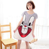 Image of Sanderala Women Print Cartoon Sexy Sleepwear Round Neck Lingerie Cute Nightdress Strap Thin Female Underwear Nighty Home Wear