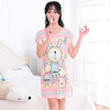 Image of Sanderala Women Print Cartoon Sexy Sleepwear Round Neck Lingerie Cute Nightdress Strap Thin Female Underwear Nighty Home Wear