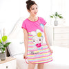 Image of Sanderala Women Print Cartoon Sexy Sleepwear Round Neck Lingerie Cute Nightdress Strap Thin Female Underwear Nighty Home Wear