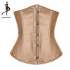 Image of Satin Women's Slimming Waist Outfit Clothes Satin Waist Cincher Lace Up Boned Bustier Top Underbust Corset With G String 28335#