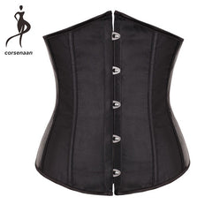 Satin Women's Slimming Waist Outfit Clothes Satin Waist Cincher Lace Up Boned Bustier Top Underbust Corset With G String 28335#