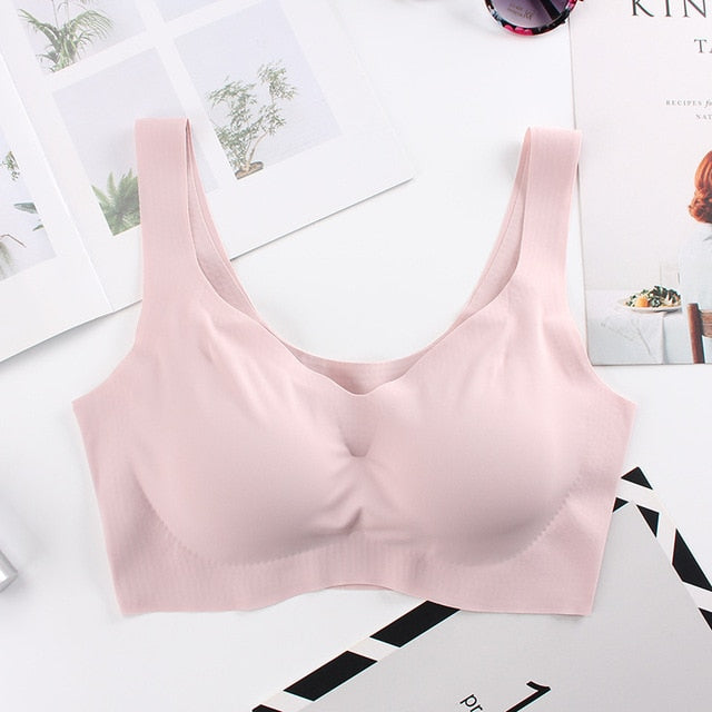 Seamless Active Bras for Women Comfort Vest Tops Wireless Bra with Pads Sleeping Underwear Female
