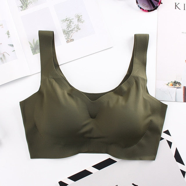 Seamless Active Bras for Women Comfort Vest Tops Wireless Bra with Pads Sleeping Underwear Female