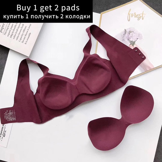 Seamless Bras For Women Sexy Push Up Lingerie Plus Size Sleeping Bra XL Wireless Bralette Brassiere Underwear #D