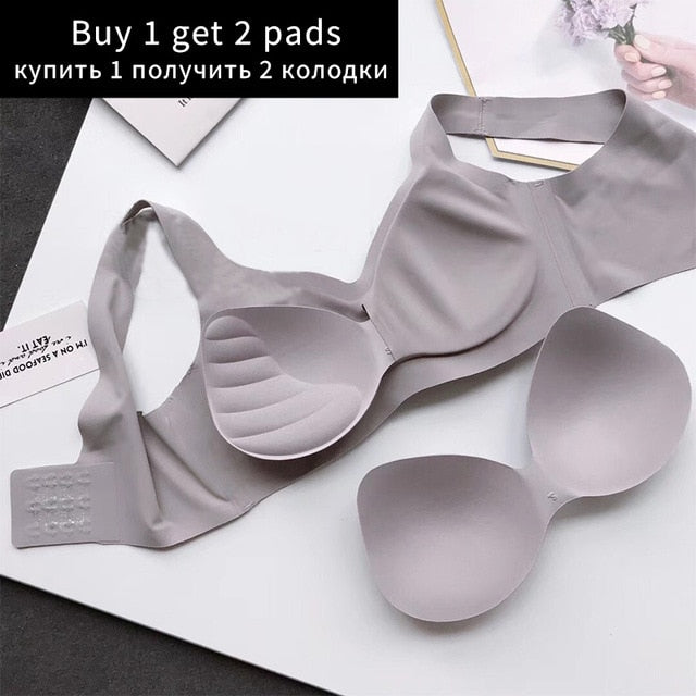 Seamless Bras For Women Sexy Push Up Lingerie Plus Size Sleeping Bra XL Wireless Bralette Brassiere Underwear #D