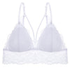 Image of Sexy Backless Lace Bralette Deep V Lace Women Bra French Style Bralette Wireless Thin Underwear Sexy Lingerie Girls 3/4 Cup Bras