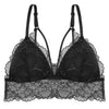 Image of Sexy Backless Lace Bralette Deep V Lace Women Bra French Style Bralette Wireless Thin Underwear Sexy Lingerie Girls 3/4 Cup Bras