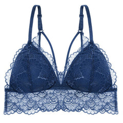 Sexy Backless Lace Bralette Deep V Lace Women Bra French Style Bralette Wireless Thin Underwear Sexy Lingerie Girls 3/4 Cup Bras