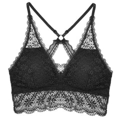 Sexy Bralette Padded Bras For Women Transparent Wireless Bra Lace Intimates Lace Bralette Backless Brassiere Crop Top Female Bra