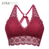 Image of Sexy Bralette Padded Bras For Women Transparent Wireless Bra Lace Intimates Lace Bralette Backless Brassiere Crop Top Female Bra