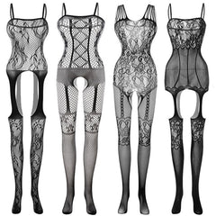 Sexy Costumes Body Suit Body Stockings Sex Erotic Open Crotch Teddy Lingerie Crotchless Baby Doll Feminino Porno