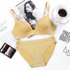 Image of Sexy Deep V Cup Bras For Women Push Up Lingerie Seamless Bra Set Wire Free Bralette Backless Intimates Female Underwear Sets