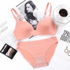 Image of Sexy Deep V Cup Bras For Women Push Up Lingerie Seamless Bra Set Wire Free Bralette Backless Intimates Female Underwear Sets