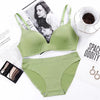 Image of Sexy Deep V Cup Bras For Women Push Up Lingerie Seamless Bra Set Wire Free Bralette Backless Intimates Female Underwear Sets