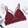 Image of Sexy Deep V Floral Lace Bras Bralette Intimates Thin Belt Lingerie Wirefree Seamless Underwear