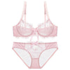 Image of Sexy Embroidery Transparent Bras Set Women Plus Size Lingerie Set Ultra thin C D Cup Underwear Bow Brassiere panties Bra Set