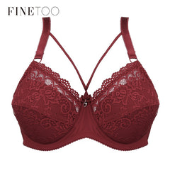 Sexy Female Plus Size Bras For Women Deep V Bra Lace C D E Cup Brassiere Underwire Lingerie Adjustable Lace Push Up Bralette New