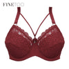 Image of Sexy Female Plus Size Bras For Women Deep V Bra Lace C D E Cup Brassiere Underwire Lingerie Adjustable Lace Push Up Bralette New