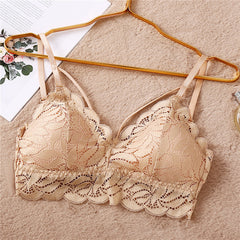 Sexy Floral Lace Bralette Female Wireless Bra Fashion Lace Brassiere 6 Colors Racerback Underwear Comfort Lingerie Intimate New