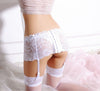 Image of Sexy Full Hasp Garter Belt for Women 3 Step Waist Adjustable Hasp Ultrathin Lace Top Sheer Thigh High Silk Stockings Pantyhose