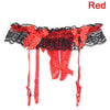 Image of Sexy Garter Belt For Stocking Black Lace Suspenders Women Sexy Open Crotch Pearl Panties Bow Lingerie Garter Exotic Accessories