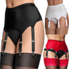 Image of Sexy Garter Belt Women High Waist Mesh Suspender Belt Female lady Elastic Sexy Lingerie Garters Femme Night Club Black White Red