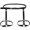 Image of Sexy Harajuku Leather Punk Goth Garter Belts Women Leg Ring with 2 Suspenders Straps and Detachable O-ring Leg Body Harness