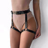 Image of Sexy Harajuku Leather Punk Goth Garter Belts Women Leg Ring with 2 Suspenders Straps and Detachable O-ring Leg Body Harness