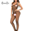 Image of Sexy Hot Erotic Fishnet Halter Backless Leopard Bodystocking Bodysuit Babydoll Lingerie Lenceria Porn Latex Catsuit Wetlook