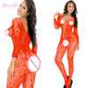 Image of Sexy Hot Erotic Sheer Open Crotch Lace Floral Long Sleeved Bodystocking Lingerie Babydoll Teddy Bodysuit Latex Catsuit Wetlook