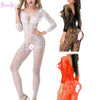 Image of Sexy Hot Erotic Sheer Open Crotch Lace Floral Long Sleeved Bodystocking Lingerie Babydoll Teddy Bodysuit Latex Catsuit Wetlook