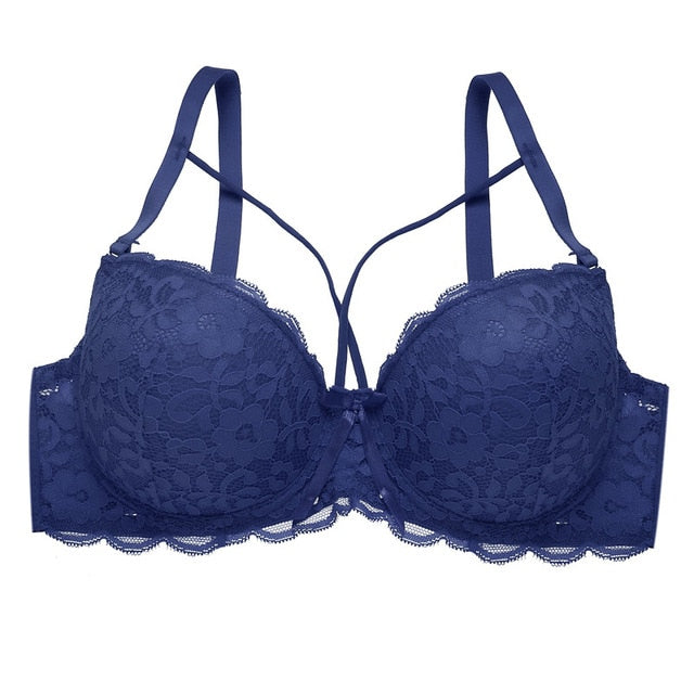 Sexy Lace Bra Fashion Racerback Floral Bras For Women B C Cup Underwire Lingerie Bralette Female Bow Brallete Brassiere 36 42