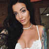 Image of Sexy Lace Bra Set A-F Cup Push Up Perspective Lingerie Bikini Ultra-Thin Openwork Set Top Underwear Women White Black  Woman