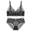 Image of Sexy Lace Bra Set Women Push Up Bra Lingerie Set Ultra-thin Panties Wire Free Bralette Soft Brassiere Underwear Set #D