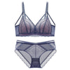 Image of Sexy Lace Bra Set Women Push Up Bra Lingerie Set Ultra-thin Panties Wire Free Bralette Soft Brassiere Underwear Set #D
